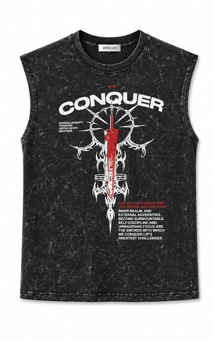 Conquer Vintage Graphic Sleeveless Tee