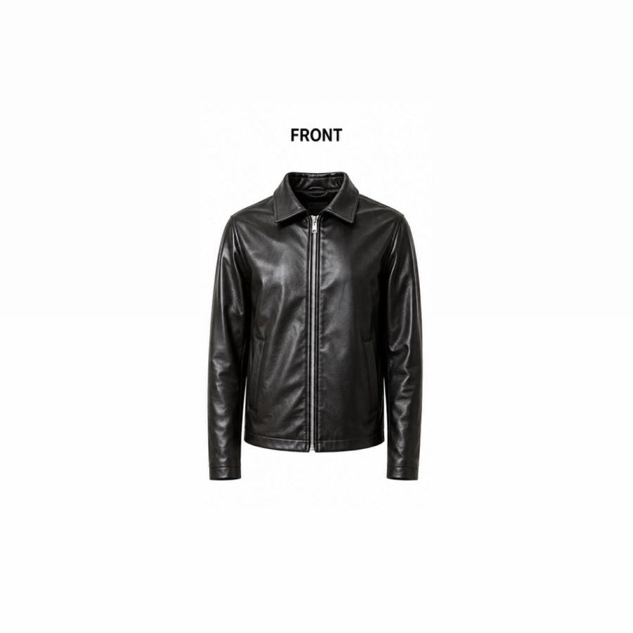 Minimalist Black Leather Jacket