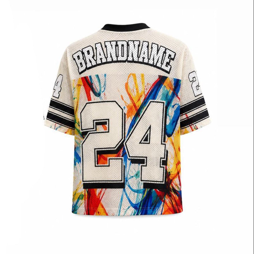 Netted Abstract Splash Varsity Jersey