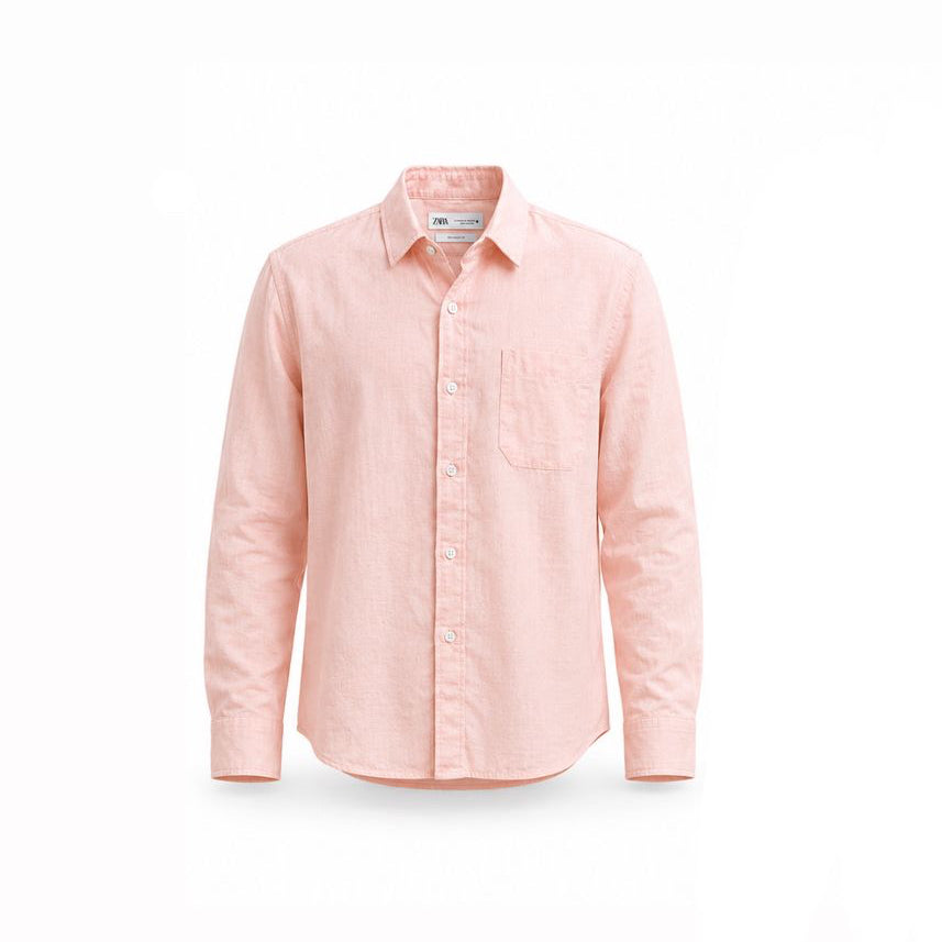 Soft Pink Casual Linen Shirt - Pre Owned
